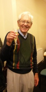 David with champagne